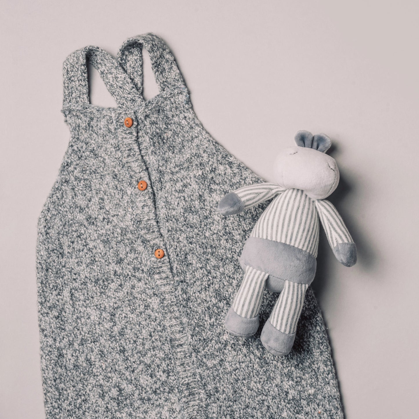 Gray Knit Baby Romper