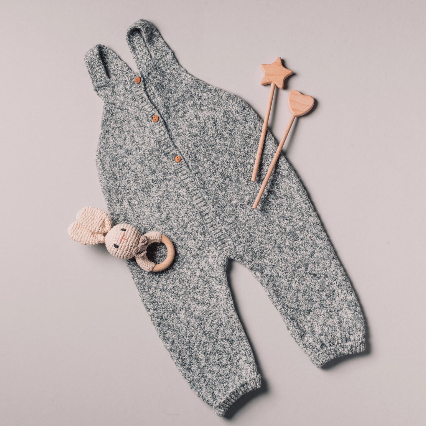 Gray Knit Baby Romper