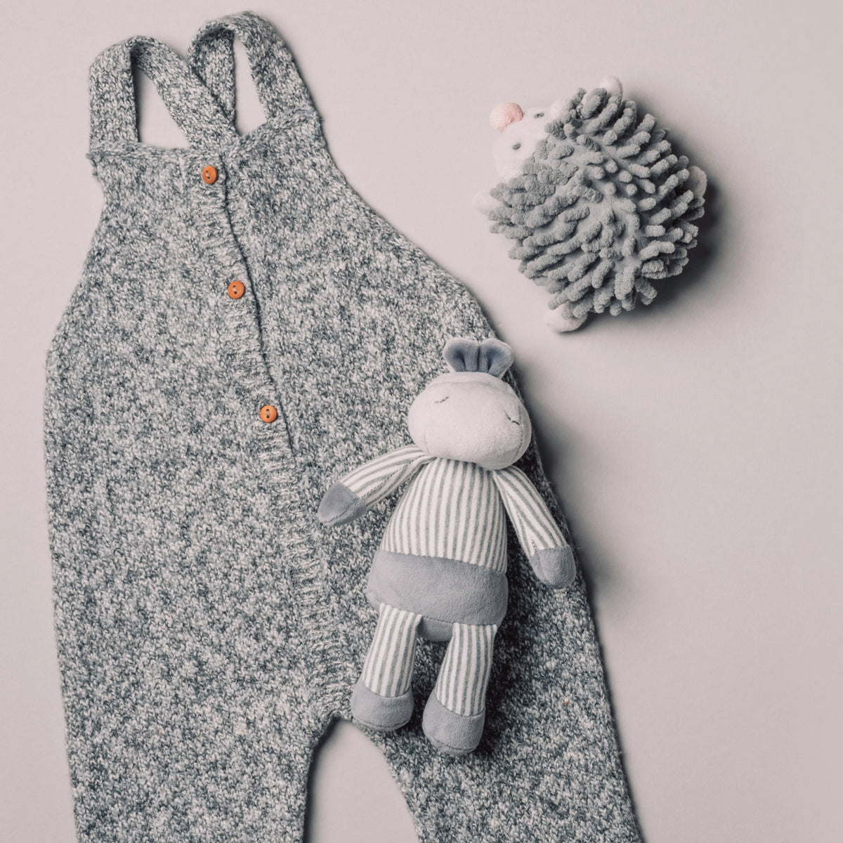 Gray Knit Baby Romper