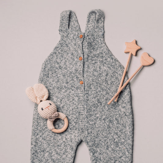 Gray Knit Baby Romper