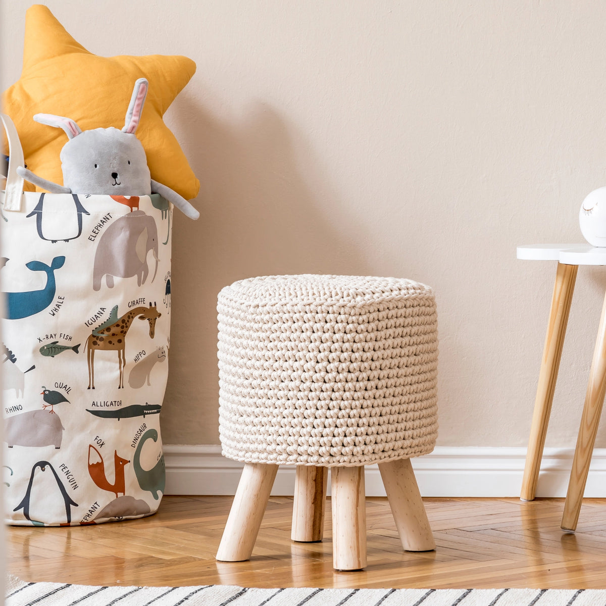 Cozy Crocheted Kids Stool