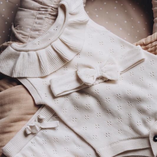 Elegant Baby Girl Knit Set with Bow