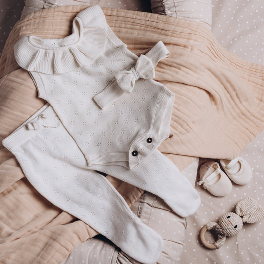 Elegant Baby Girl Knit Set with Bow