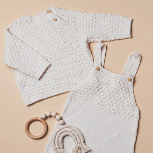 White Knit Baby Set