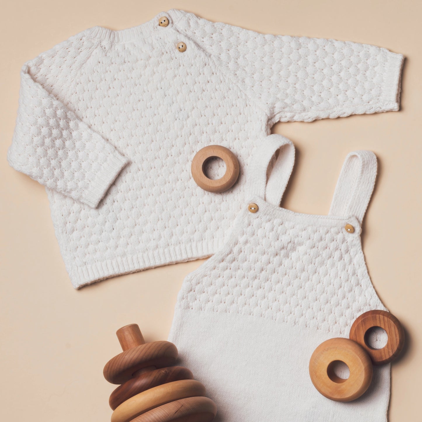 White Knit Baby Set